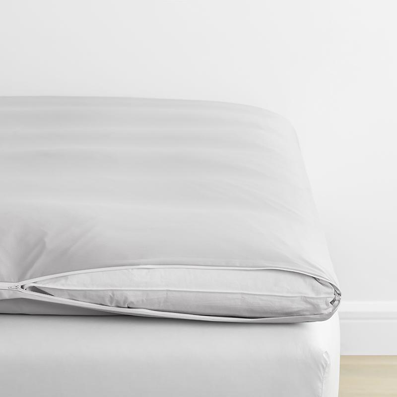 Classic Smooth Wrinkle-Free Sateen Featherbed Cover - Gray Mist, Size Queen | The Company Store