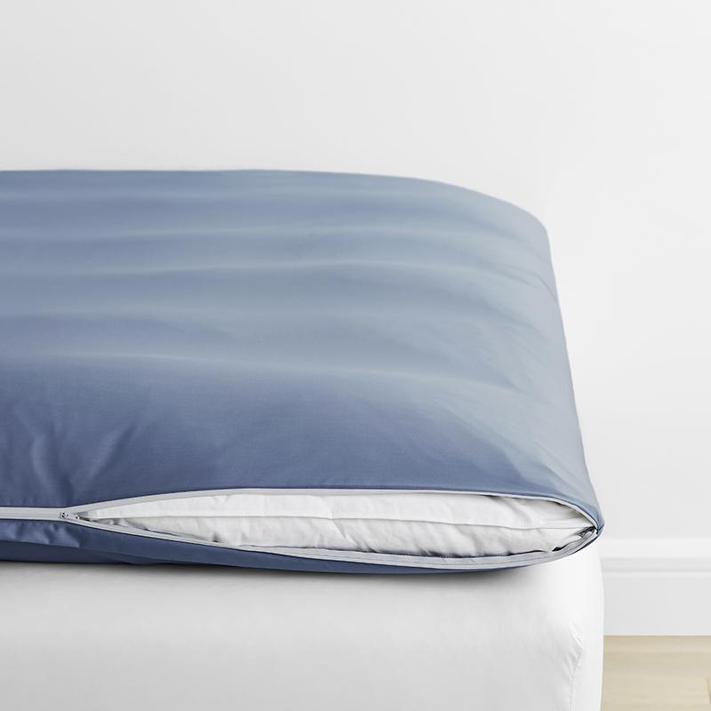 Classic Smooth Wrinkle-Free Sateen Featherbed Cover - Infinity Blue, Twin XL | The Company Store