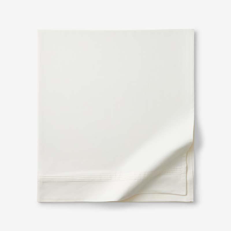 Luxe Smooth Egyptian Cotton Sateen Flat Bed Sheet - Ivory, Size Twin XL | The Company Store