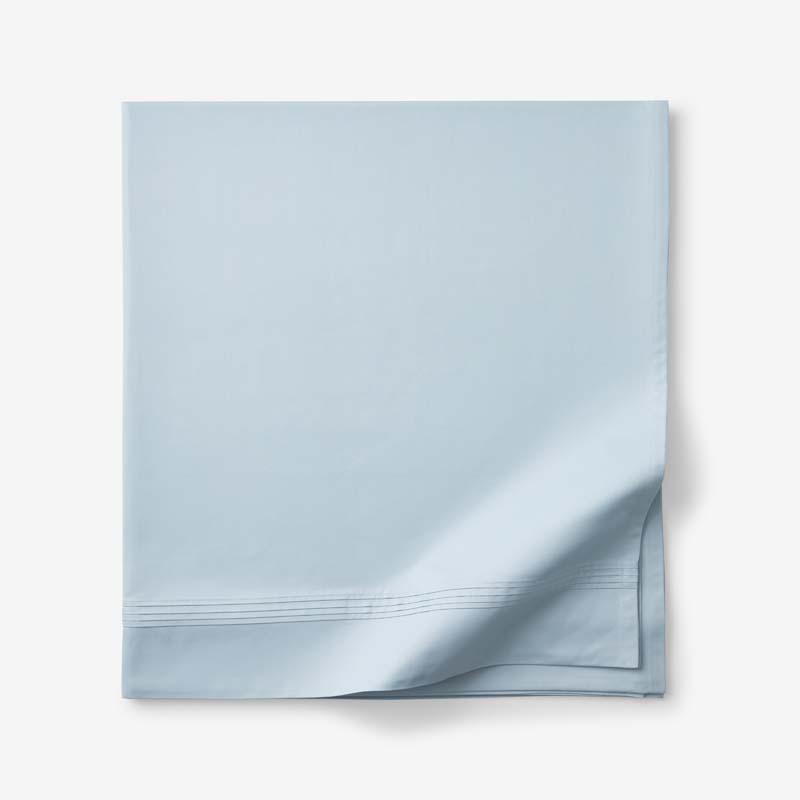Luxe Smooth Egyptian Cotton Sateen Flat Bed Sheet - Sky Blue, Twin/Twin XL | The Company Store