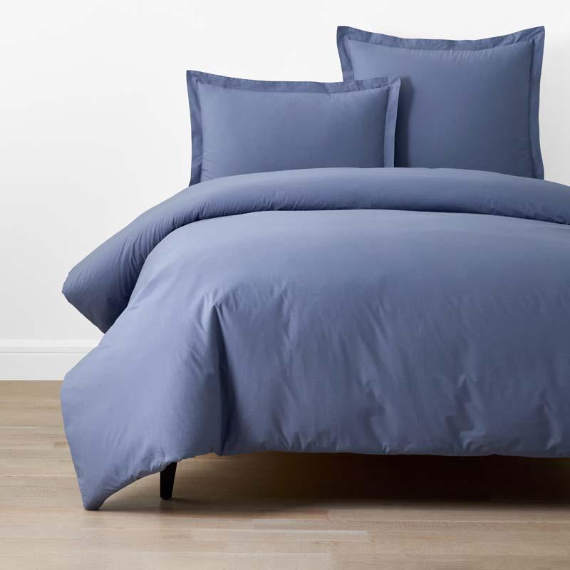 Solid Garment Washed Cotton Percale Duvet Cover - Denim Blue, Twin/Twin XL | The Company Store