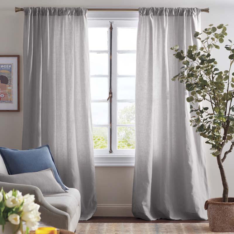 Linen Window Curtain - Gray, 63 in., Size Curtain50 x 63 | The Company Store