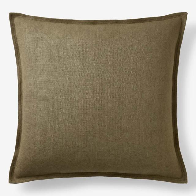 Linen Decorative Square Pillow Cover - Olive Green, 24 in. x 24 in., Size 24 X 24 | The Company Store