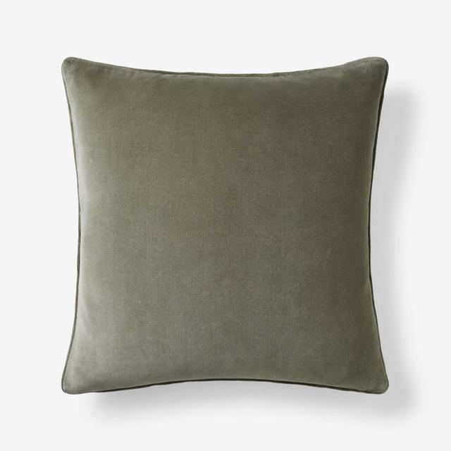 Velvet Decorative Square Pillow Cover - Sage Green, 20 in. x 20 in., Size Sq 20, Cotton | The Company Store