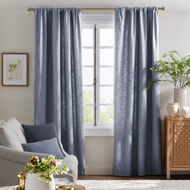 Texture Blackout Window Curtain - Dusty Blue, 84 in., Size Curtain50 x 84, Cotton | The Company Store