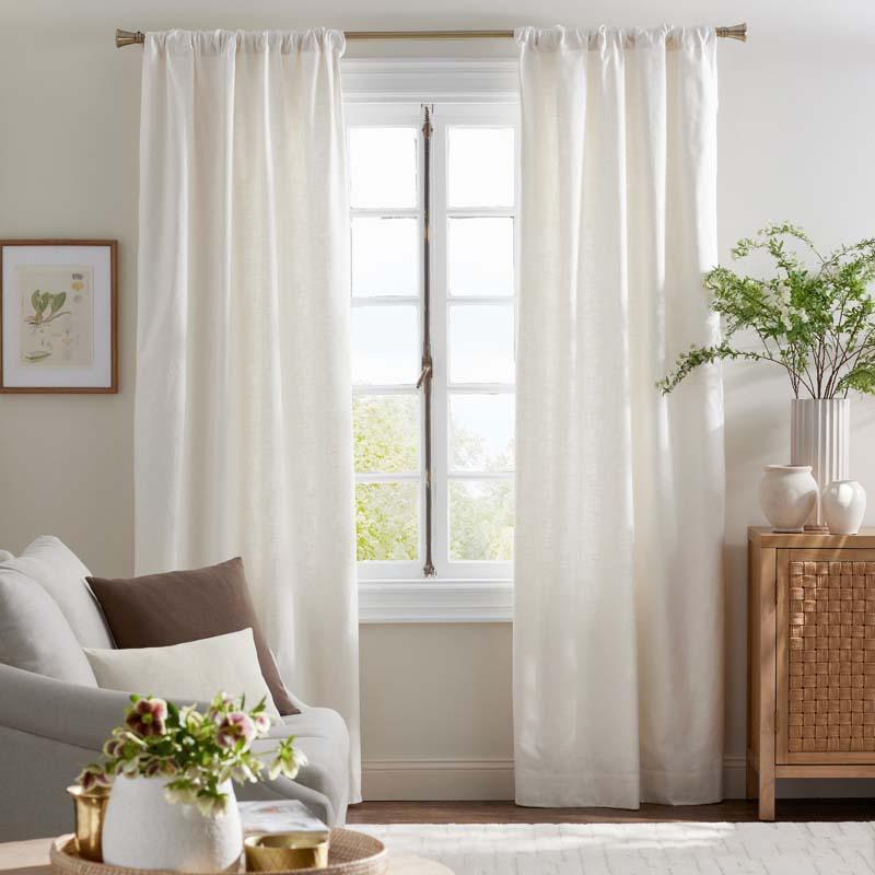 Texture Blackout Window Curtain - Ivory, 63 in., Size Curtain50 x 63, Cotton | The Company Store