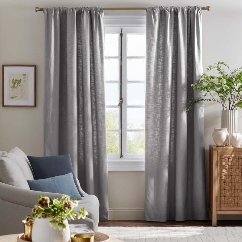 Texture Blackout Window Curtain - Silver, 84 in. - Gray, Size Curtain50 x 84, Cotton | The Company Store