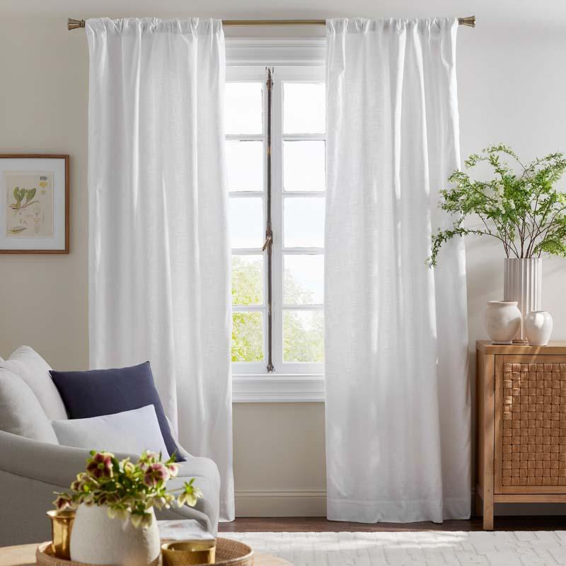 Texture Blackout Window Curtain - White, 63 in., Size Curtain50 x 63, Cotton | The Company Store