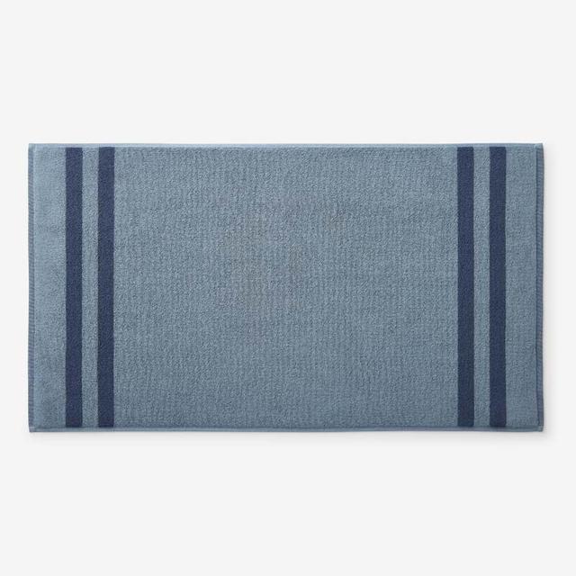 Mirage Aegean Cotton Reversible Stripe Bath Mat - Smoky Blue, 20 in. x 36 in., Size 20 x 36 | The Company Store