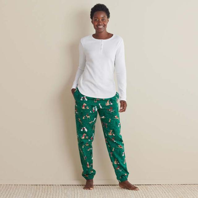 Family Flannel Women's Jogger Pants Pajama Set - Brown/Green, Size 2XL, Cotton Flannel | The Company Store