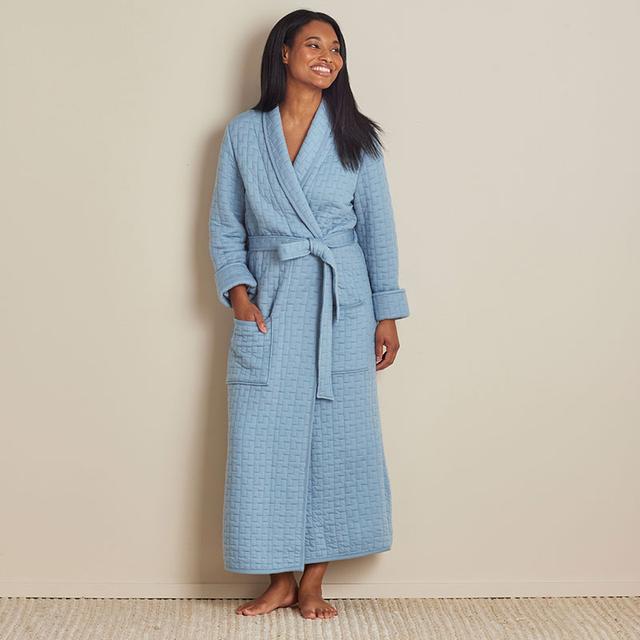 Air Layer Robe - Blue Mist, Size XS, Cotton | The Company Store