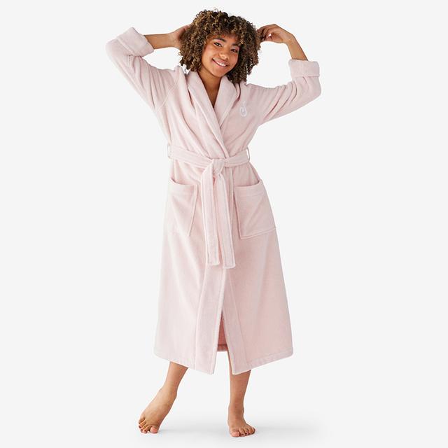 Women's Long Robe - Pink, Size Small, Cotton/Turkish Cotton | The Company Store