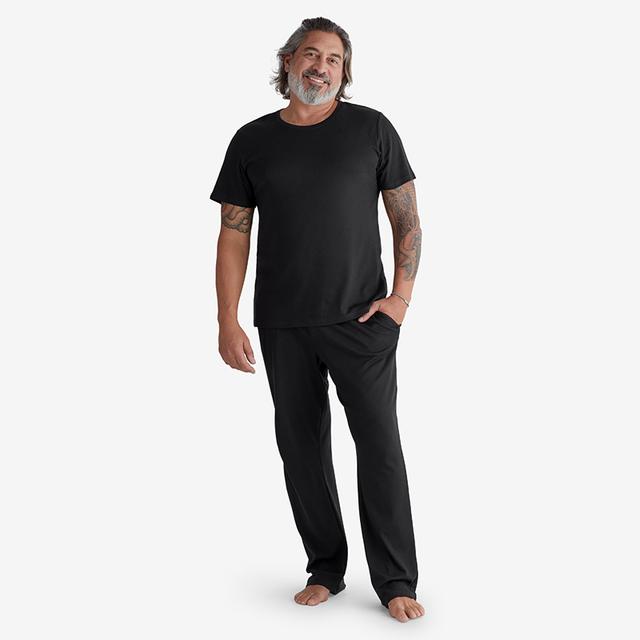 Pima Cotton Mens Pajama Set - Black, Size XL | The Company Store