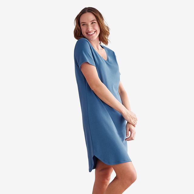 Pima Cotton Nightshirt - Blue Denim, Size XL | The Company Store