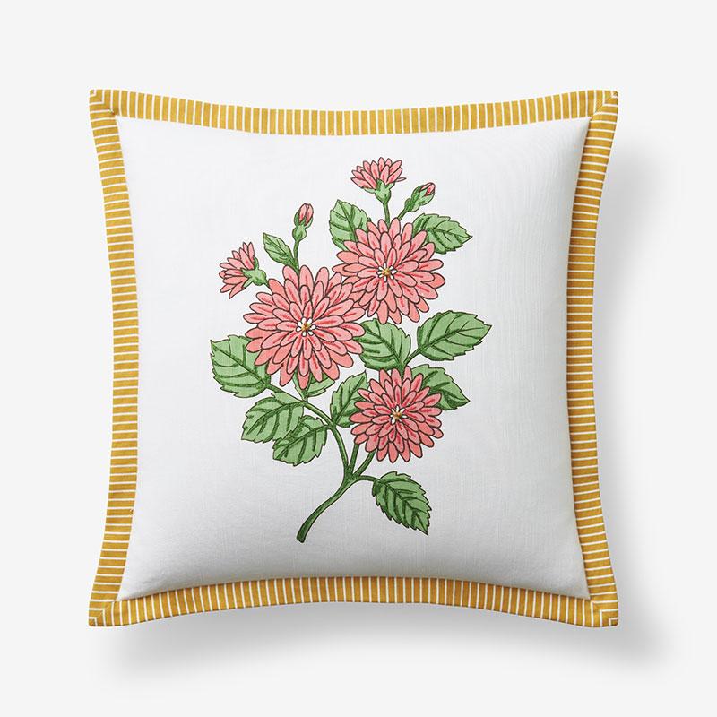 Lily Garden Decorative Square Pillow Cover - Pink/White/Yellow, Size Square20 x 20, Cotton | The Company Store