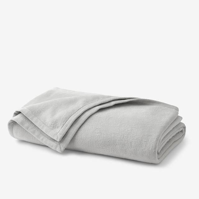 Cotton Fleece Blanket - Light Gray, Size Queen | The Company Store