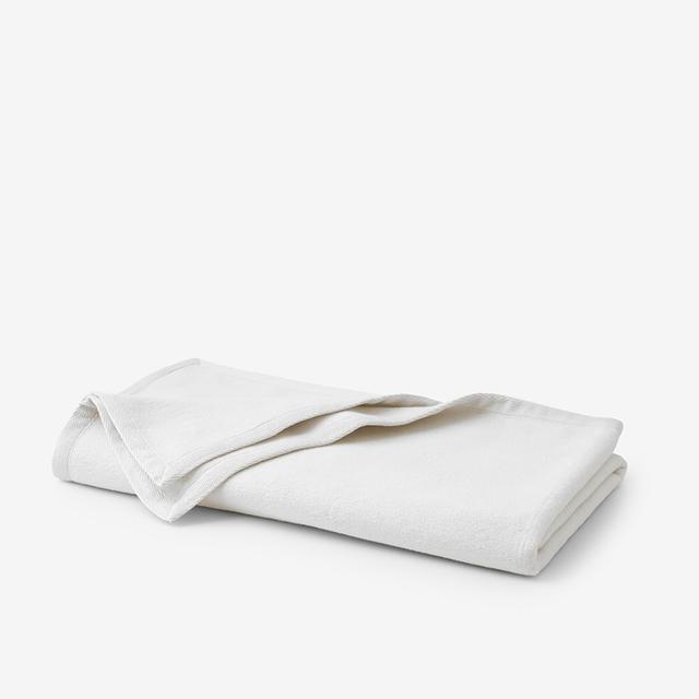 Cotton Fleece Blanket Throw - White, Size 40 In. X 70 In. | The Company Store
