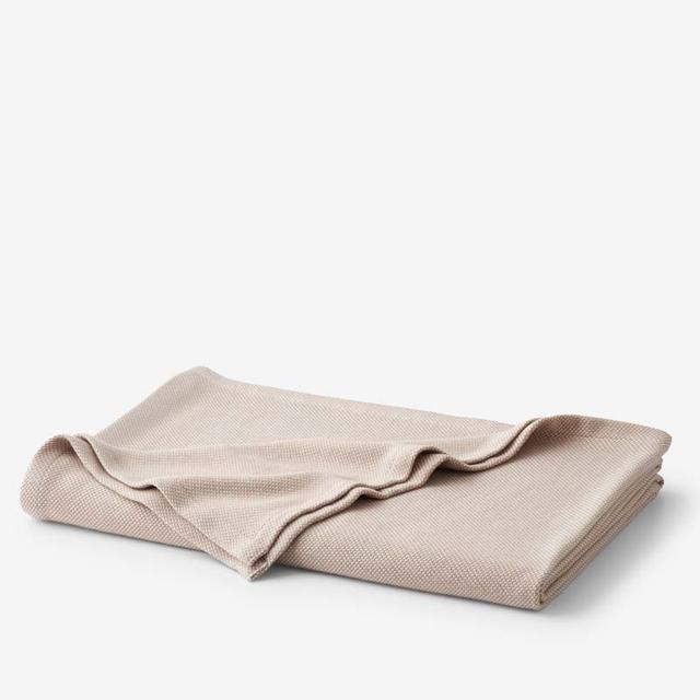 Zinnia Basketweave Blanket - Beige, Size Twin/twin XL, Cotton | The Company Store