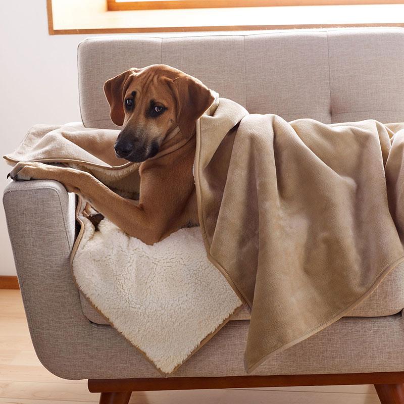 Sherpa Waterproof Blanket - Beige Tan, Fleece | The Company Store