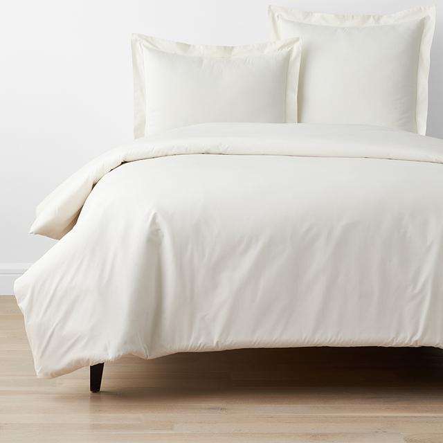 Premium Cool Organic Cotton Percale Duvet Cover - Ivory, Size Full/queen | The Company Store