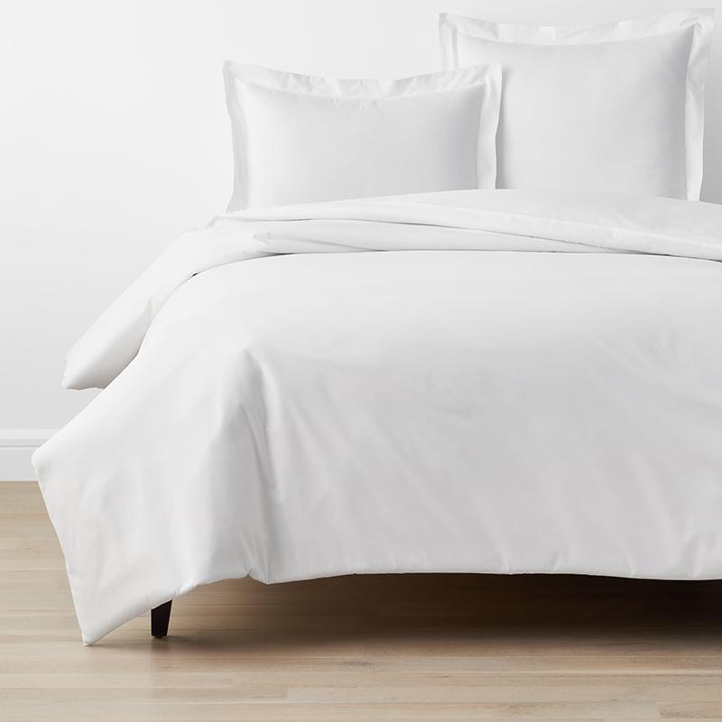 Premium Cool Organic Cotton Percale Duvet Cover - White, Size Full/queen | The Company Store