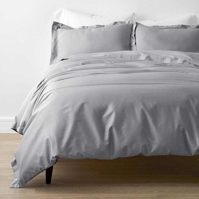 Classic Smooth Rayon Made From Bamboo Sateen Bed Duvet Cover - Pebble Gray, Full/Queen | The Company Store