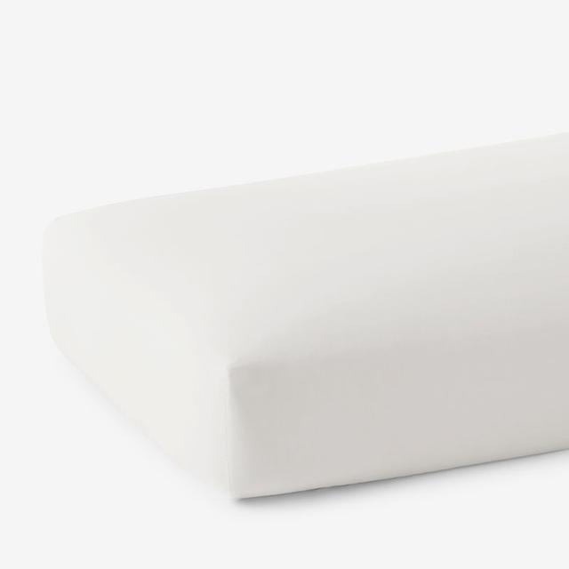 Premium Cool Organic Cotton Percale Fitted Bed Sheet - Ivory, Size Full | The Company Store