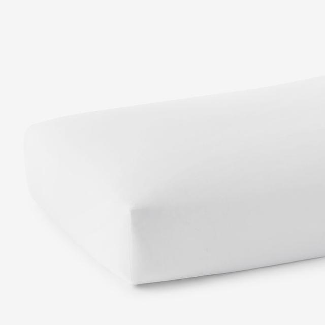 Premium Cool Organic Cotton Percale Fitted Bed Sheet - White, Size Full | The Company Store