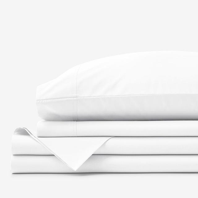 Premium Cool Supima® Cotton Percale Deep Pocket Bed Sheet Set - White, Size King | The Company Store