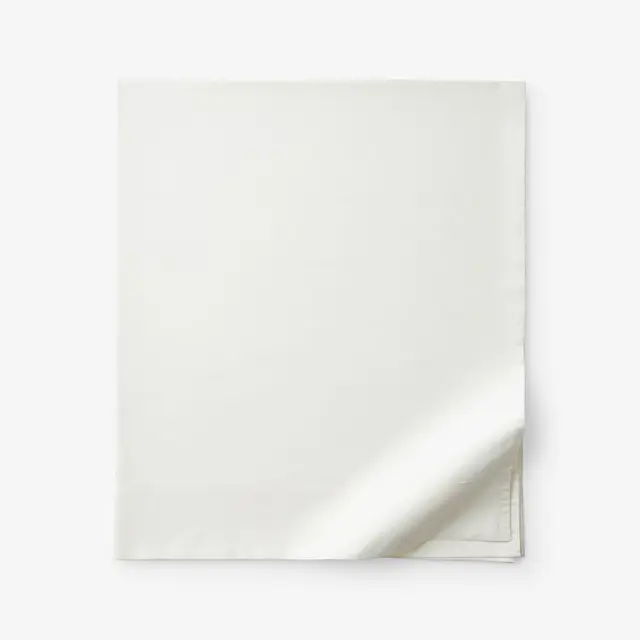 Premium Cool Supima® Cotton Percale Flat Bed Sheet - Ivory, Size Twin XL | The Company Store