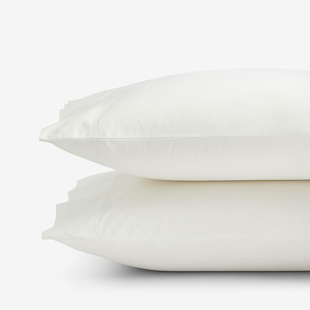 Premium Cool Supima® Cotton Percale Pillowcase Set - Ivory, Size Standard | The Company Store