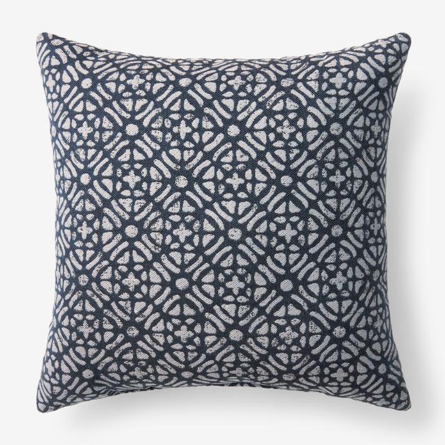 Indoor/Outdoor Toss Pillow - Bragga Denim, 24 in. x 24 in. - Blue, Size 24 x 24, Sunbrella | The Company Store