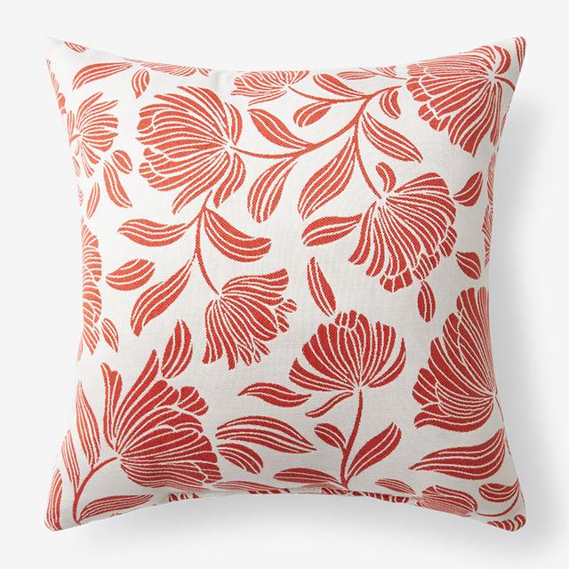 Indoor/Outdoor Toss Pillow - Maytime Persimmon, 24 in. Square - Orange/Coral, Size 24 X 24, Sunbrella | The Company Store