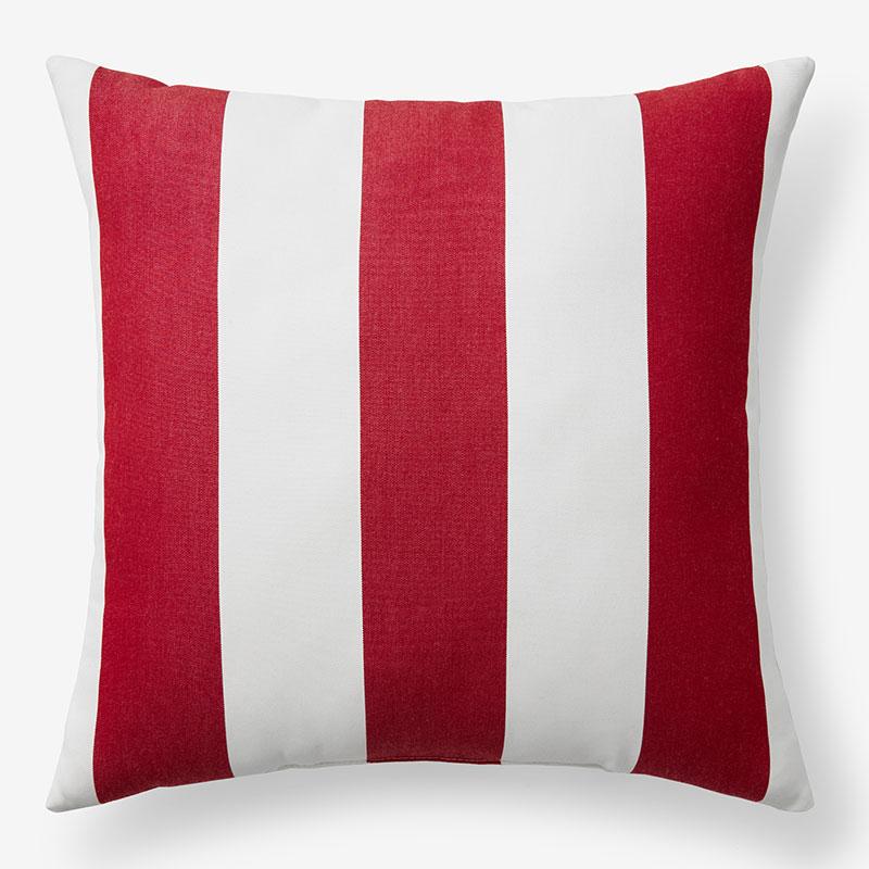 Indoor/Outdoor Toss Pillow - Cabana Jockey Red, 24 in. x 24 in. - Red/White, Size 24 x 24, Sunbrella | The Company Store