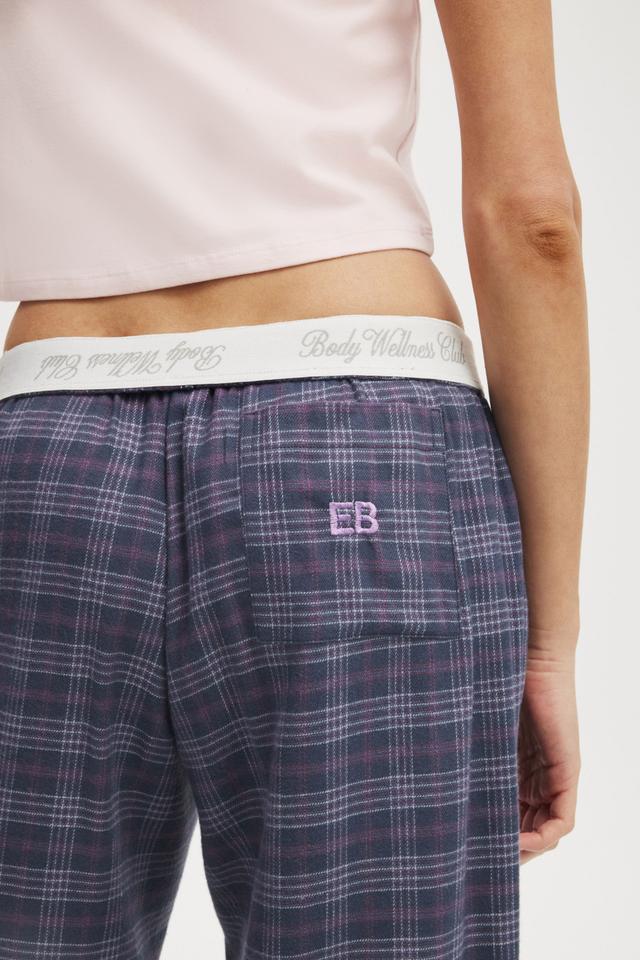 Body - Personalised Flannel Wide Leg Pant - Clear sky/ deep taupe kayla check