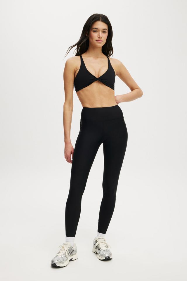 Body - Fleece Lined Full Length Tight - Black/reflective stripe