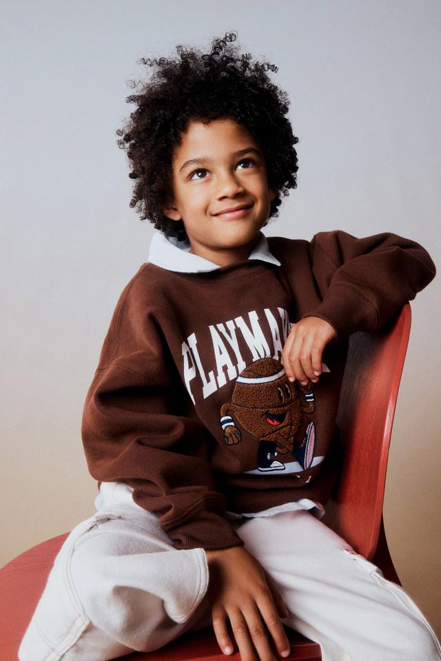 Cotton On Kids - Sammy Oversize Crew - Rocky road/playmaker basketball club