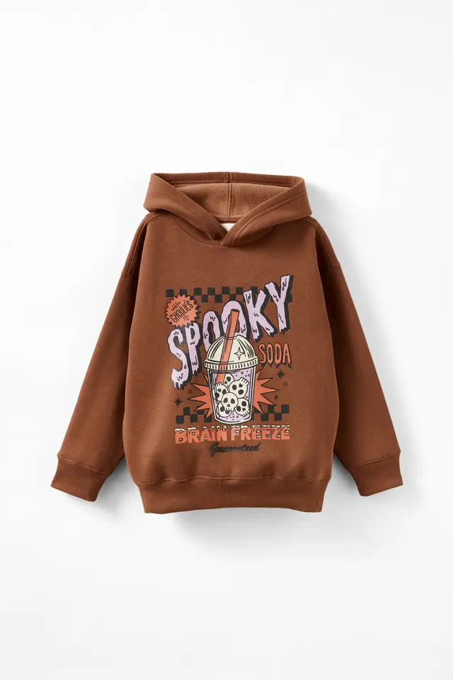 Cotton On Kids - Sammy Oversize Hoodie - Chestnut/spooky soda brain freeze