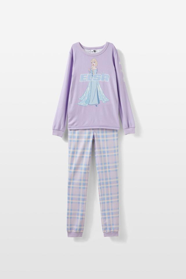 Cotton On Kids - Elsa Long Sleeve Pyjama Set - Lcn dis vintage lilac/elsa check