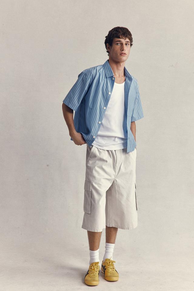 Cotton On Men - Ventura Short Sleeve Shirt - Blue stripe