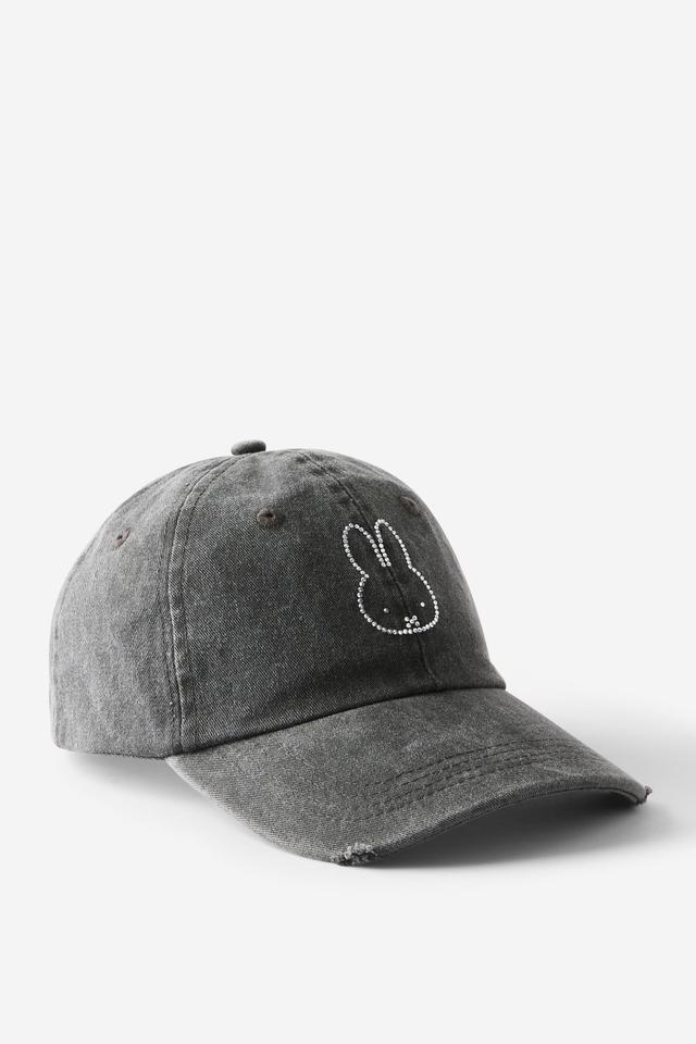 Rubi - Miffy License Graphic Dad Cap - Lcn mif diamante miffy/washed charcoal