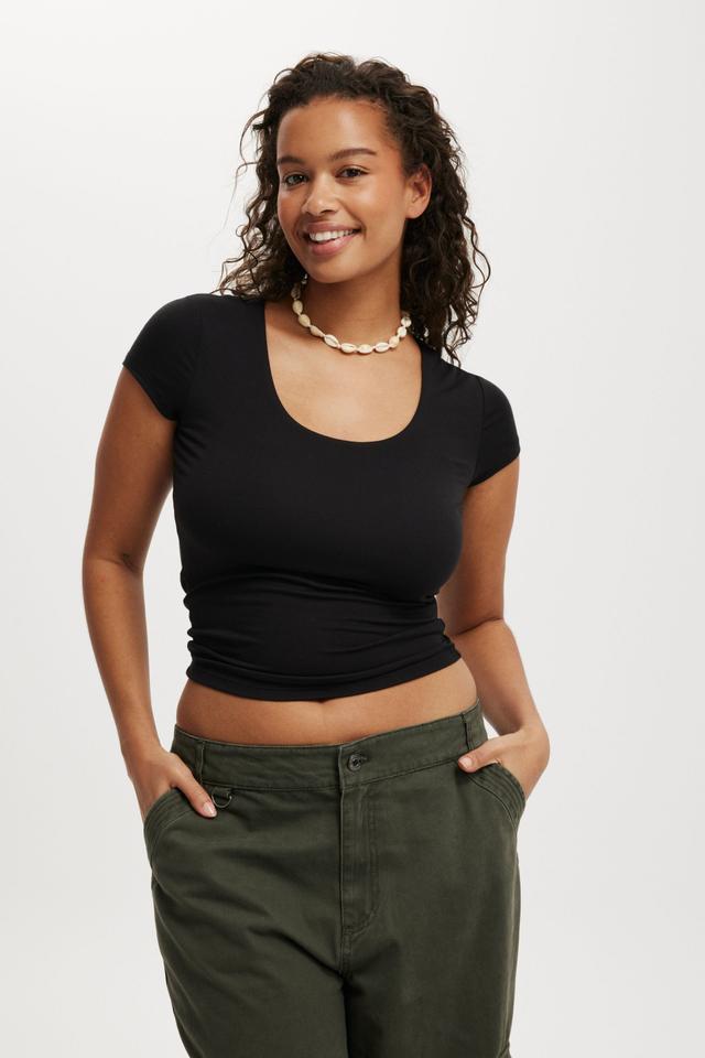 Cotton On Women - Sunday Scoop Short Sleeve - Black