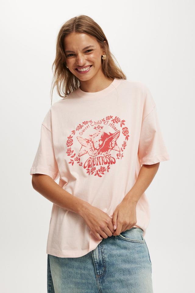 Cotton On Women - Guns n Roses Boxy Graphic Music Tee - Lcn br guns n roses angel /cherry blossom