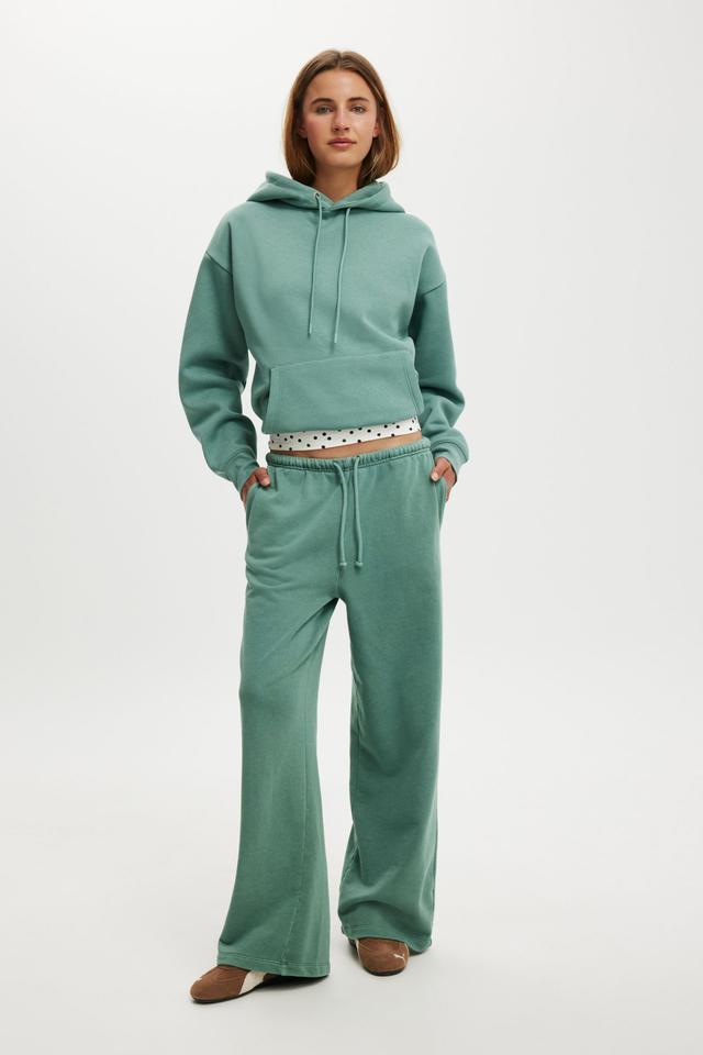 Cotton On Women - Wide Leg Sweatpant - Washed frosted fern