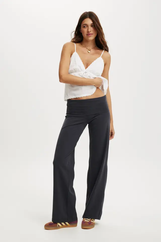 Cotton On Women - Bella Straight Leg Pant - Washed slate