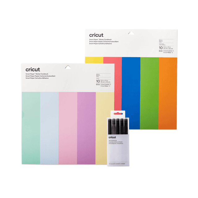 Cricut Smart Paper Bright Bow & Pastels with Pens Bundle