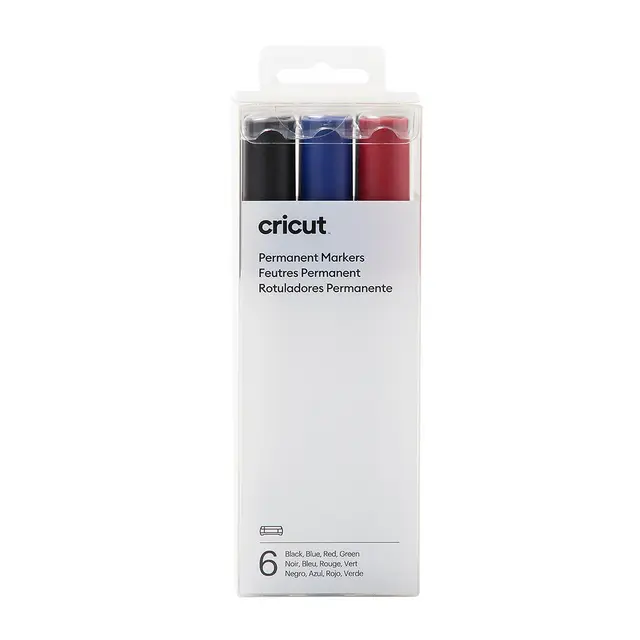 Cricut Permanent Markers 2.5 mm | Black/Blue/Red/Green | 6 Count