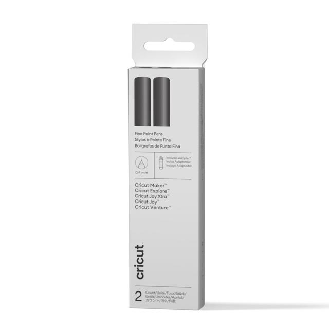 Cricut Fine Point Pens 0.4 mm | Black | 2 Count + Adapter