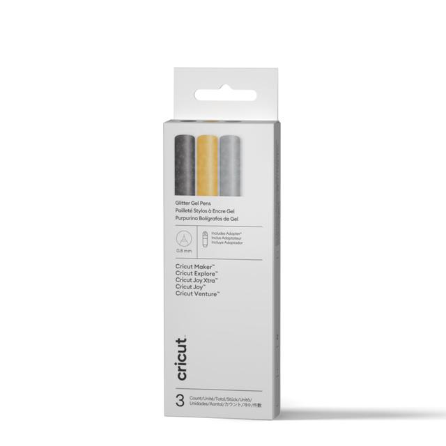 Cricut Glitter Gel Pen Set | 0.8 mm | 3 Count + Adapter