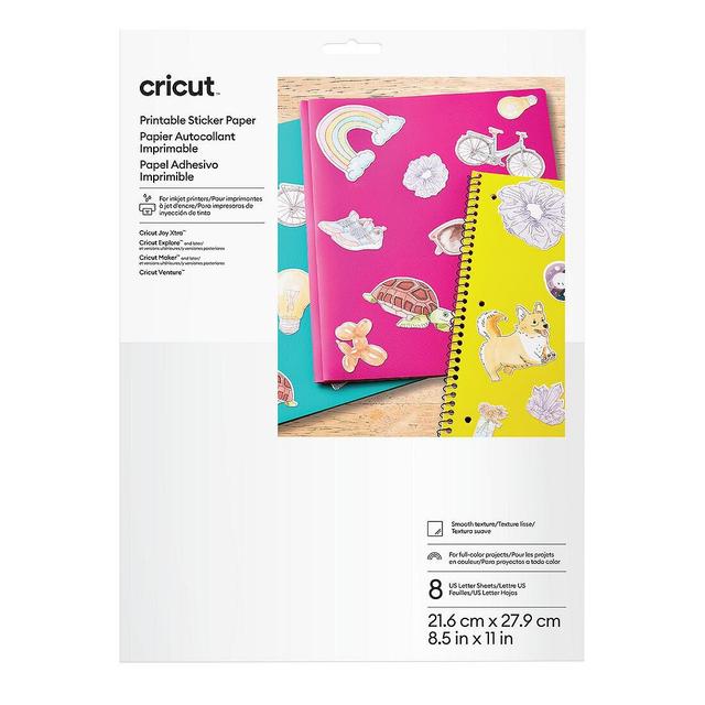 Cricut Printable Sticker Paper | US Letter | 8 Count | White